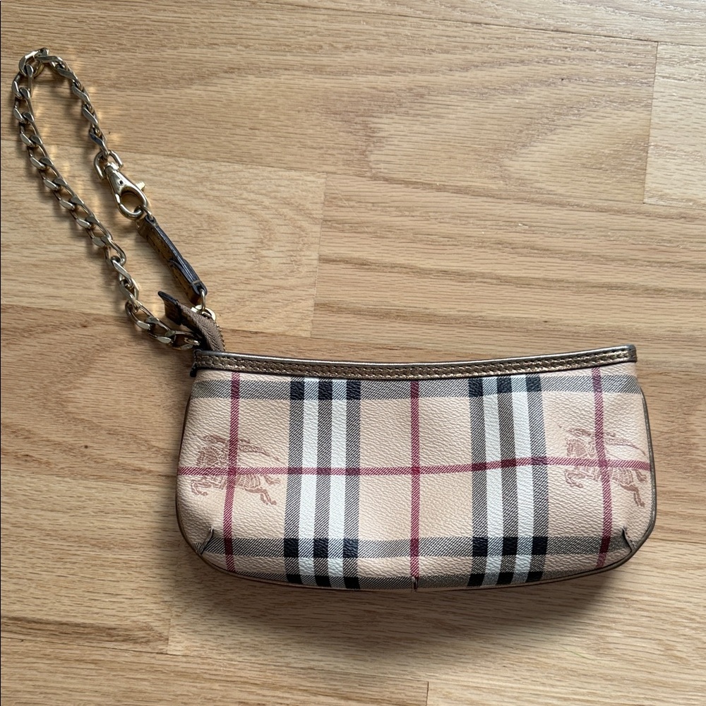 Burberry Beige Plaid Women's Wristlet